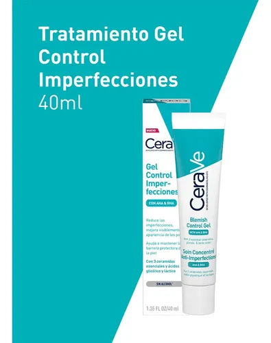 Cerave Gel Control Imperfecciones Con Ácido Salicílico 40 Ml Momento De Aplicación Día/noche Tipo De Piel Grasa